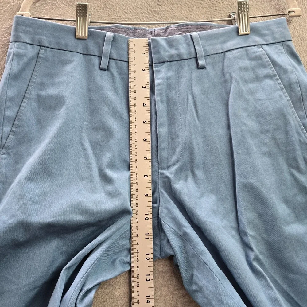 J Crew Men Pants 31x32‎ Blue Chino Bowery Urban Slim Pockets Cotton Mid Rise